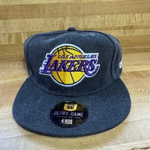 Ultra Game NBA Los Angeles Lakers Snapback Hat Charcoal Grey Embroidered Cap new